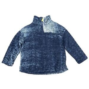 POOF New York   Size S   BLUE   Fluffy 1/4 Zip PULLOVER FLEECE SWEATSHIRT JACKET